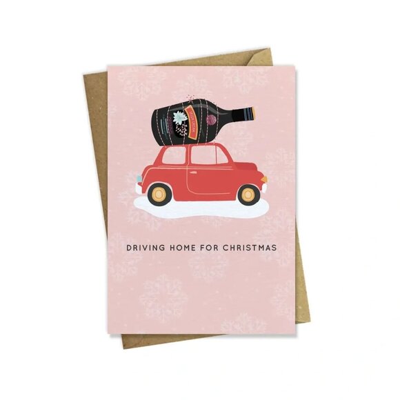 ($6) Driving Home Christmas Card - Irish Cream - Picture 2 of 2